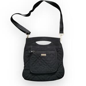 Vera Bradley Classic Hipster Black Diamond Quilted Crossbody Purse Bag